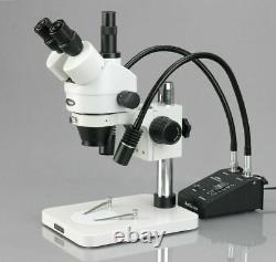 AmScope 7X-45X Zoom Stereo Microscope+9MP USB Digital Camera Gooseneck LED Light