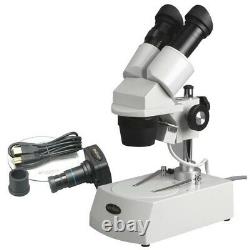 AmScope SE306-PZ-3M 20X-40X-80X Stereo Microscope with 3MP Digital Camera