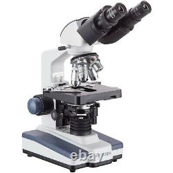 Amscope 40-2000X Binocular LED Compound Microscope Kit +3MP Camera +Slides +Book