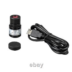 Amscope 40-2000X Binocular LED Compound Microscope Kit +3MP Camera +Slides +Book
