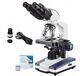 Amscope 40x-2000x Binocular Led Compound Microscope + 3mp Digital Camera +slides