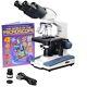 Amscope 40x-2000x Binocular Led Compound Microscope Kit + 3 Mp Camera + Book