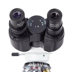 Amscope 40X-2000X Binocular LED Compound Microscope Kit + 5 MP Camera + Book