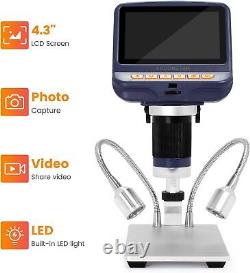 Andonstar AD106S USB Digital Microscope, 4.3'' Screen 4.3'' Navy+Metal Stand