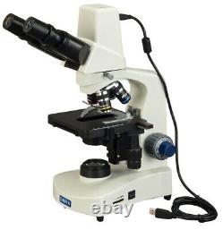 Built-in 3MP Digital Compound Microscope 40X-2000X+Software Win7+Carrying Case