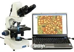 Built-in 3MP Digital Compound Microscope 40X-2000X+Software Win7+Carrying Case