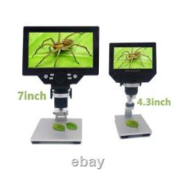 Digital Microscope 1-1200X FHD LCD 7 Inch Video Endoscope Camera Magnifier FN