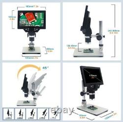 Digital Microscope 1-1200X LCD 7 1080P Video Camera Magnifier Amplification