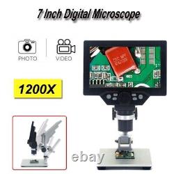 Digital Microscope 1-1200X LCD 7 Inch 1080P Video Camera Magnifier Amplification