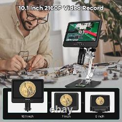 Digital Microscope 10.1LCD 2000x Magnification HD Video 32GB SD Soldering/Coin