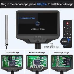 Digital Microscope 10.1LCD 300x Magnification HD Video w Endoscope 3D Soldering