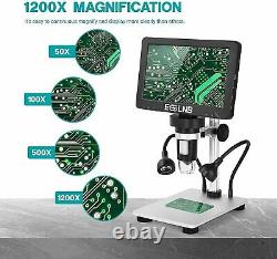 Digital Microscope 1200X 7 inch LCD Microscope with 32G Card 1080P Video Camera