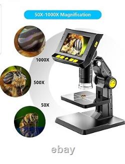 Digital Microscope 4.3'' LCD Screen Electronic Microscope 1080P Video camera