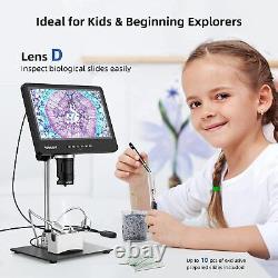 Digital Microscope 7 LCD Microscope IPS Screen Soldering Microscope with Lights