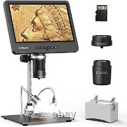 Digital Microscope 7LCD 1200x Magnification HD Video w LED Light 3D Soldering