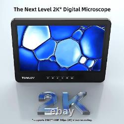 Digital Microscope 7LCD 1200x Magnification HD Video w LED Light 3D Soldering