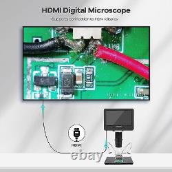 Digital Microscope 7LCD 2000x Magnification HD Video 32GB SD for Soldering/Coin