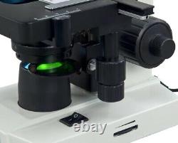 Digital Monocular Compound LED Microscope 40X-1600X Built-in 1.3MP Camera Win7