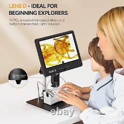 Elikliv 10.1 Digital Coin Microscope 1500X Soldering Coin Magnifier with Light