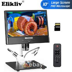 Elikliv 10 Digital Microscope for Adults 1080P Video Microscope & Metal Stand