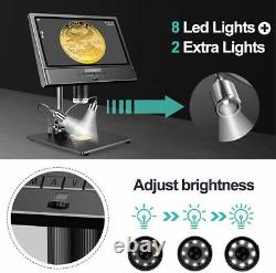 Elikliv 10 Digital Microscope for Adults 1080P Video Microscope & Metal Stand