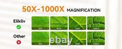 Elikliv Digital Microscope 1000X HD Camera 4.3'' ISP Screen with 32GB Card