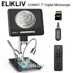 Elikliv EDM401 Digital Microscope 7 1200X Video Camera Recorder with Screen 32G