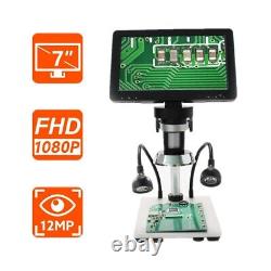 Handheld 7 LCD 1080P Microscope 1-1200X Zoom With Video Recorder Camera Cam