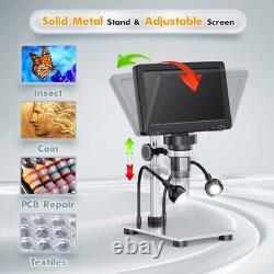 Handheld 7 LCD 1080P Smart Microscope 1-1200X Zoom +Video Recorder Camera BK