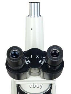 High End Trinocular Microscope Compound 40X-1600X Sturdy Base+5MP Digital Camera