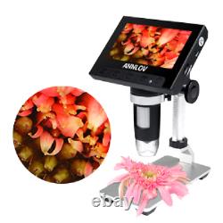 LCD Digital Microscope 4.3 inch USB 500X 1000X Magnification Coin Camera 8 LED