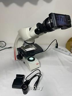 LEICA DM500 MICROSCOPE WITH 4,10,40,100X, and Sony Digita Camera (NEX-5) SET