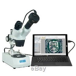 OMAX 20X-60X 3MP Digital Camera Binocular Stereo Student Microscope Dual Lights