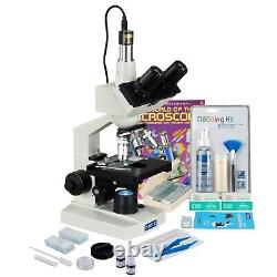 OMAX 2500X Digital LED Microscope 5MP Camera+Book+Slides+Slide Preparation Kit