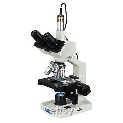 OMAX 2500X Digital Microscope 5MP Camera+Slide Preparation Kit+Book+Blank Slides