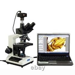 OMAX 2500X Trinocular Compound LED Microscope+14MP Camera Windows/Mac OS/Linux