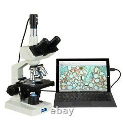 OMAX 40X-2000X Lab Trinocular Compound LED Microscope + USB Digital Camera