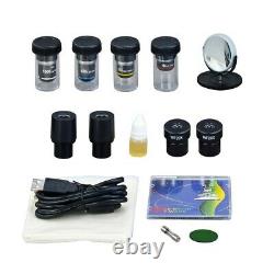 OMAX 40X-2500X Binocular Compound LED Microscope+Built-in 3MP USB Digital Camera