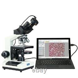 Phase Contrast Binocular Compound Medical Research Microscope+2MP Digital Camera