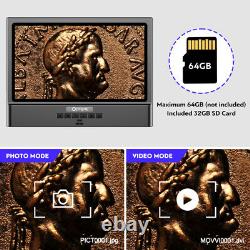 Portable 10 1080P FHD Coin Digital Microscope 1600X Camera 32GB Remote Control