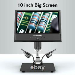 Portable 10 LCD 1080P 12MP Digital Microscope 1600X Camera 32GB Remote Control