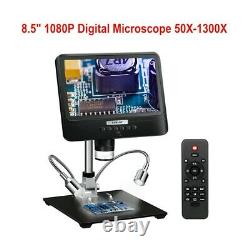 Portable 8.5 LCD 1080P 12MP Digital Microscope 50X-1300X Camera 2000mAh +Remote