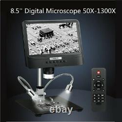 Portable 8.5 LCD 1080P 12MP Digital Microscope 50X-1300X Camera 2000mAh +Remote