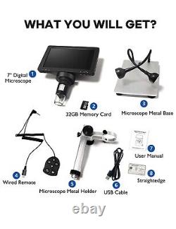 RIEVBCAU Professional Digital Microscope 1200x Magnification HD USB