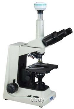 Research Level Trinocular Microscope Sturdy Base 2MP USB Digital Camera Win Mac