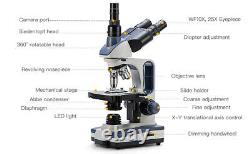 SWIFT 2500X LED Digital Lab Trinocular Compound Microscope with 20MP USB3.0 Camera