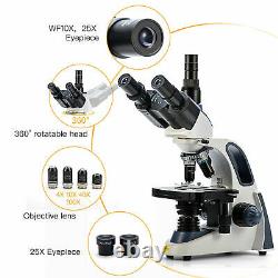 SWIFT 40X-2500X Lab Trinocular Compound Microscope LED with 5MP USB Digital Camera