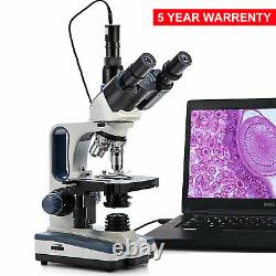 SWIFT 40X-2500X Trinocular Compound Microscope 3D Mechanical Stage with 5MP Camera