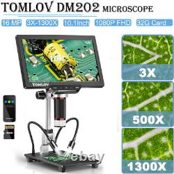 TOMLOV 1300X Digital Microscope 1080P HDMI 16MP Video Camera for PCB Repairing