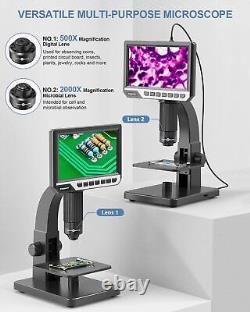 TOMLOV 2000X USB Electronics Repair Microscope Coin Magnifier with Ring Light